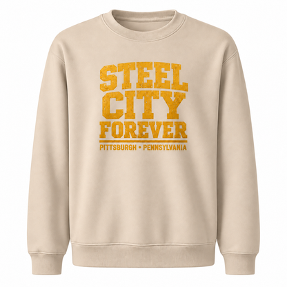 Pennsylvania Steel City Pittsburgh Athletic Vintage Sweatshirt - Sand