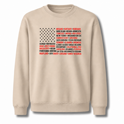 America State Names Typography Flag Sweatshirt
