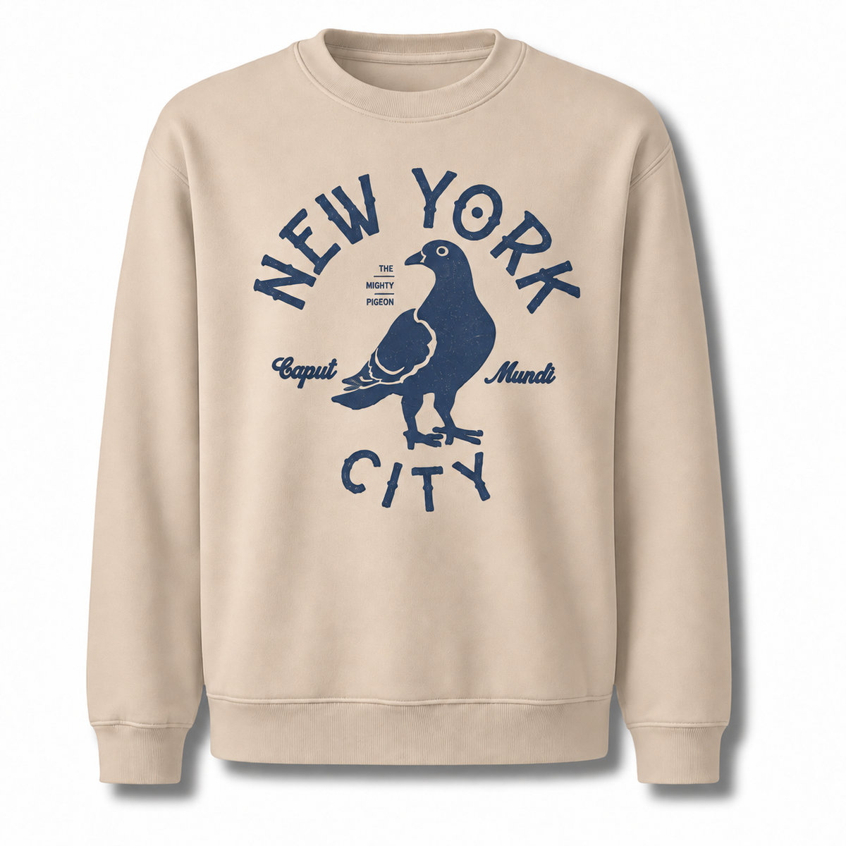 NYC Pigeon Official Bird Vintage Retro Humor Sweatshirt - Sand