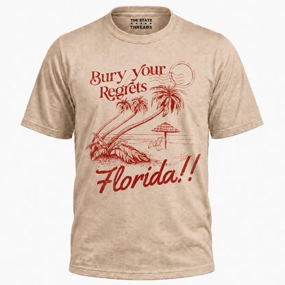 Florida Bury Your Regrets Tropical Coastal Beach Shirt