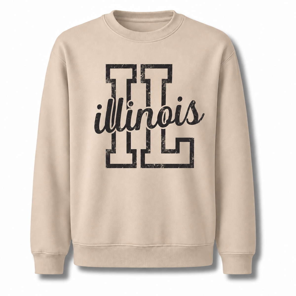 Illinois Classic Vintage Heritage State Pride Sweatshirt - Sand