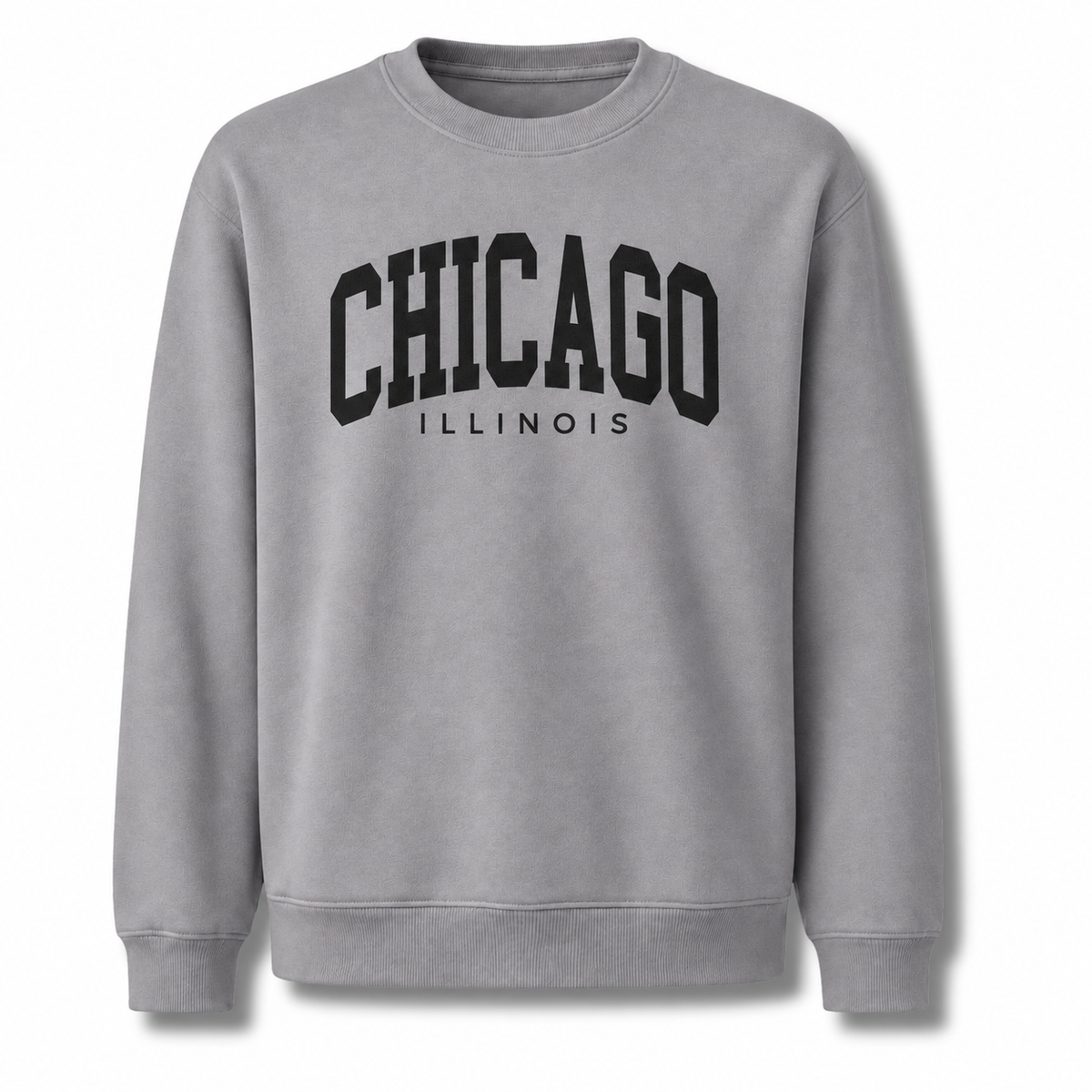 Chicago Illinois Arched Varsity Athletic Retro Sweatshirt - Sport Grey