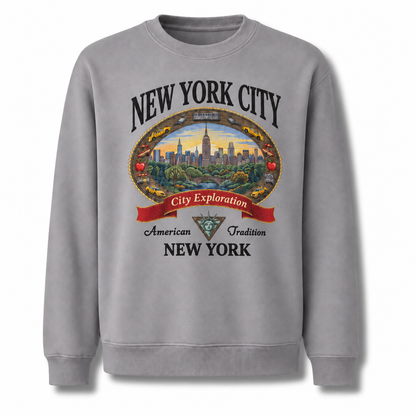 New York City Exploration Central Park Vintage Sweatshirt - Sport Grey