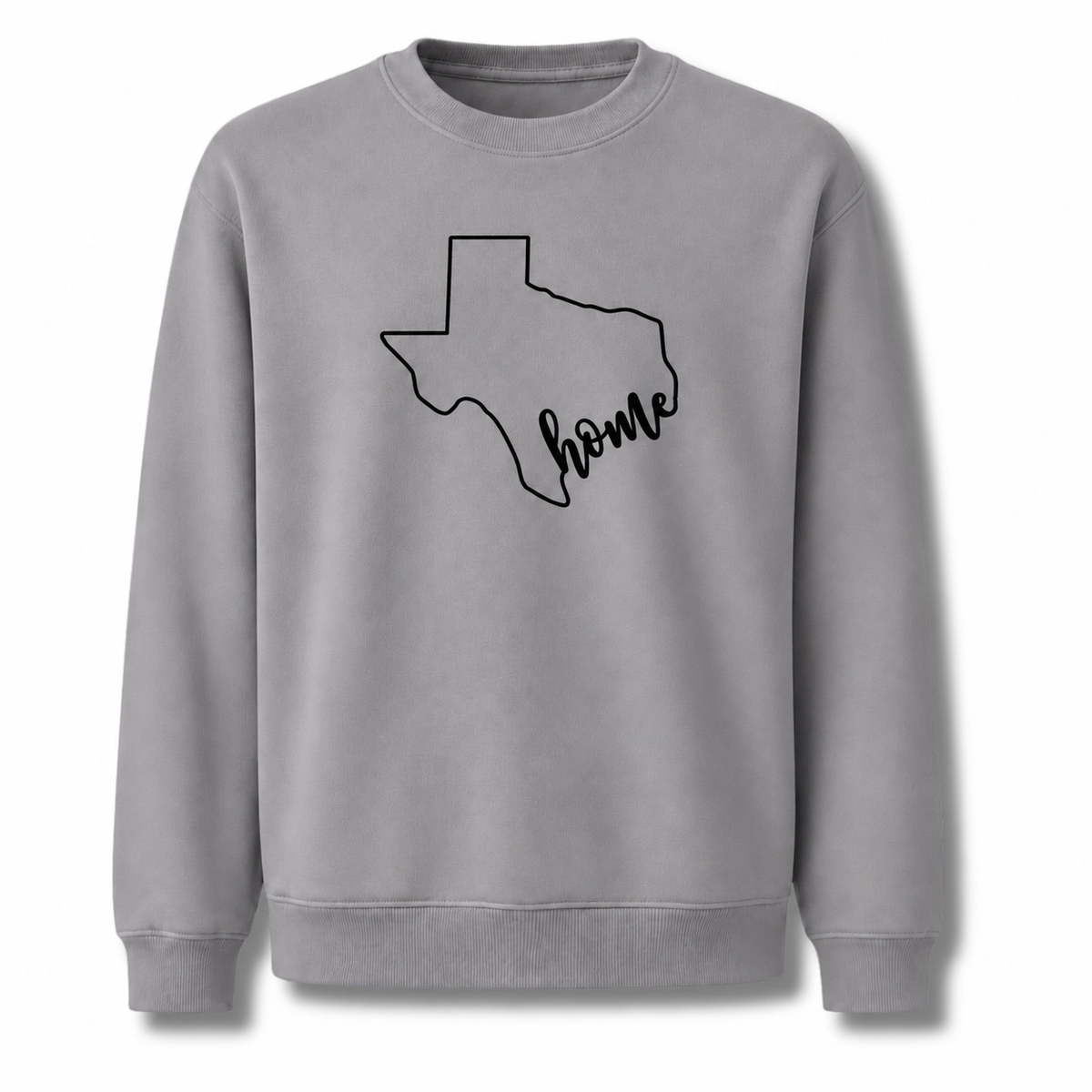 Texas Home State Pride Heart Rustic Vintage Sweatshirt - Sport Grey