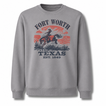Fort Worth Texas Rodeo Cowboy Vintage Heritage Sweatshirt - Sport Grey