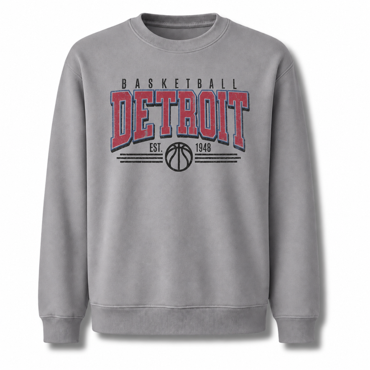 Detroit Basketball Vintage Retro Gameday Classic Sweatshirt - Sport Grey