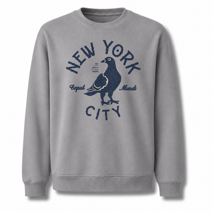 NYC Pigeon Official Bird Vintage Retro Humor Sweatshirt - Sport Grey