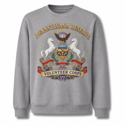 Pennsylvania Reserve Crest Heritage Patriotic Vintage Sweatshirt - Sport Grey