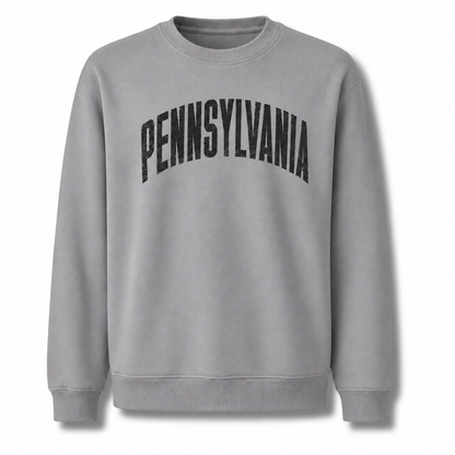 Pennsylvania Collegiate Varsity Athletic Lettering Vintage Sweatshirt - Sport Grey