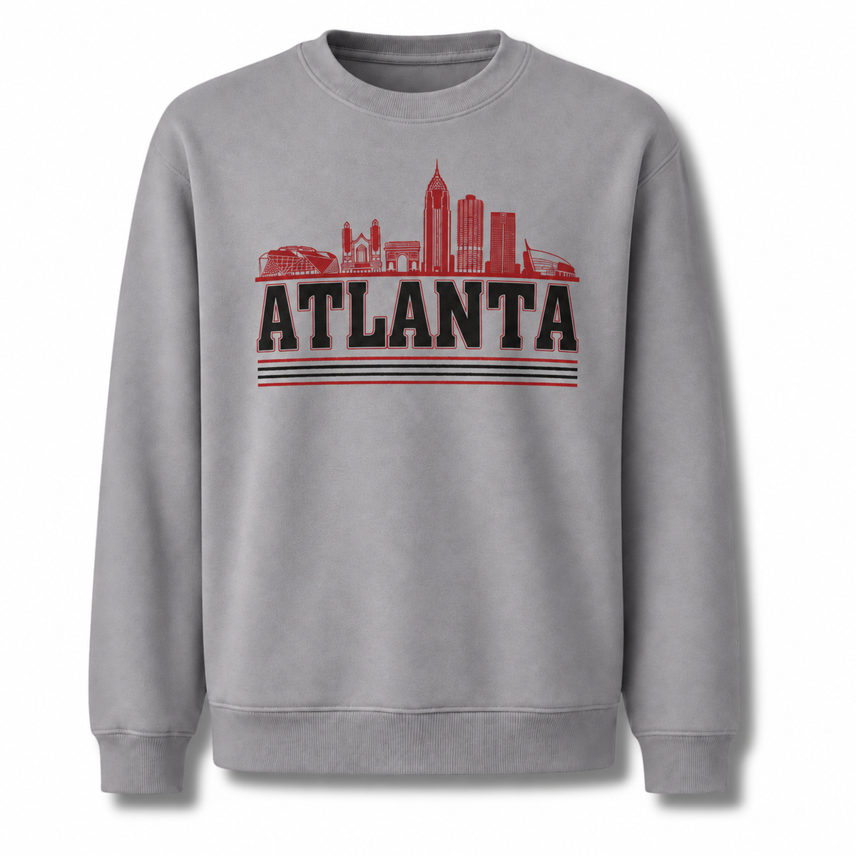Atlanta Georgia City Skyline Collegiate Retro Vintage Sweatshirt - Sport Grey