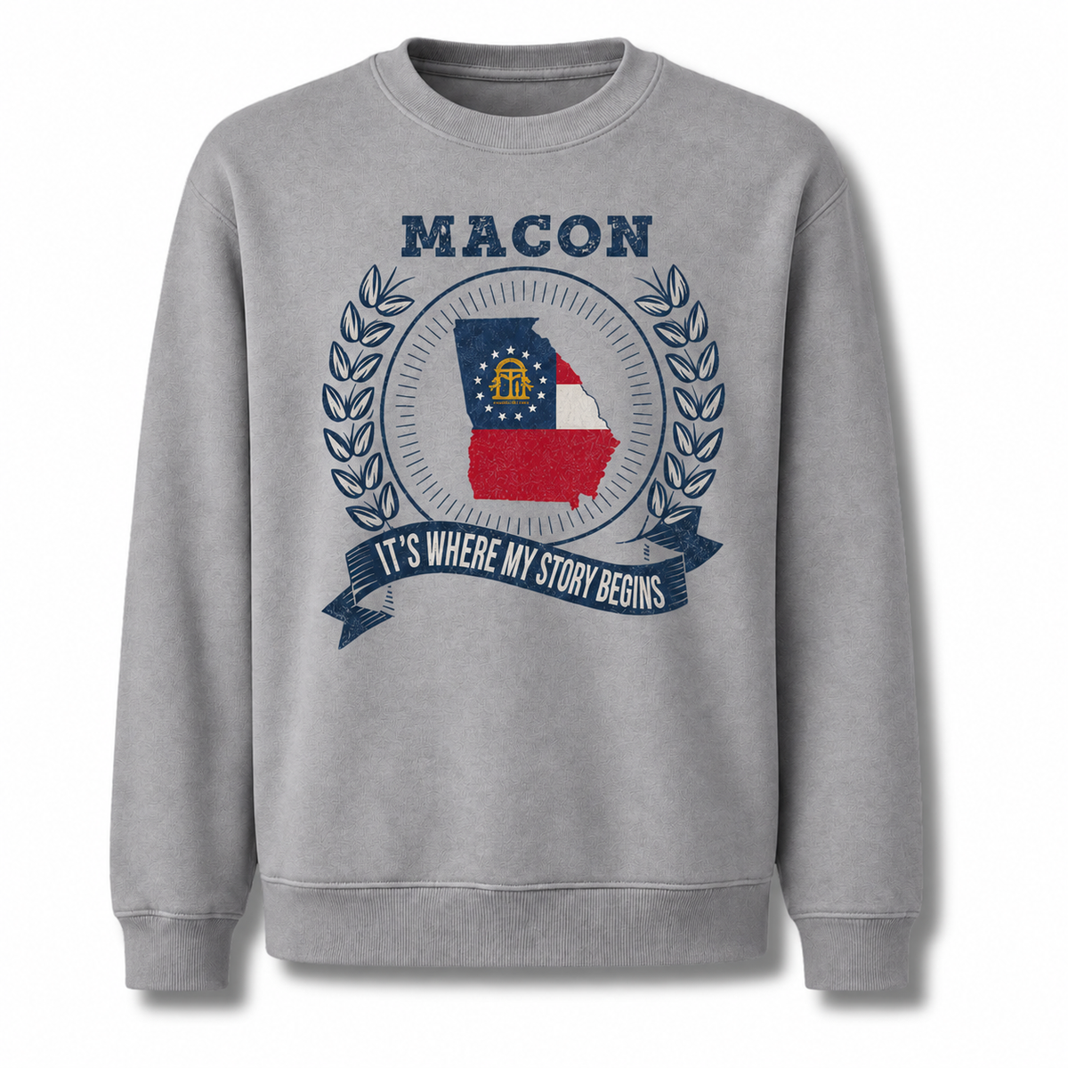 Macon Georgia It's Where My Story Begins Vintage Sweatshirt - Sport Grey