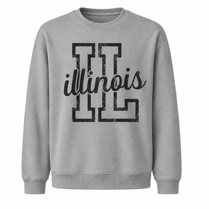 Illinois Classic Vintage Heritage State Pride Sweatshirt - Sport Grey