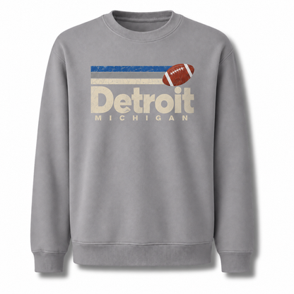 Detroit Michigan Motor City Vintage Athletic Sweatshirt - Sport Grey