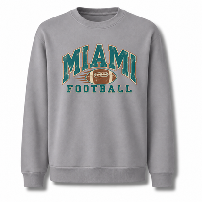 Miami Football Vintage Classic Sports Retro Sweatshirt - Sport Grey