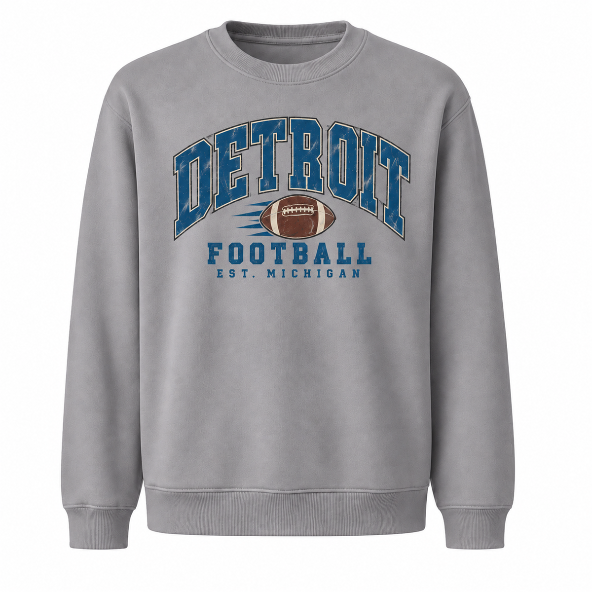 Detroit Football Retro Vintage Gameday Tailgate Sweatshirt - Sport Grey
