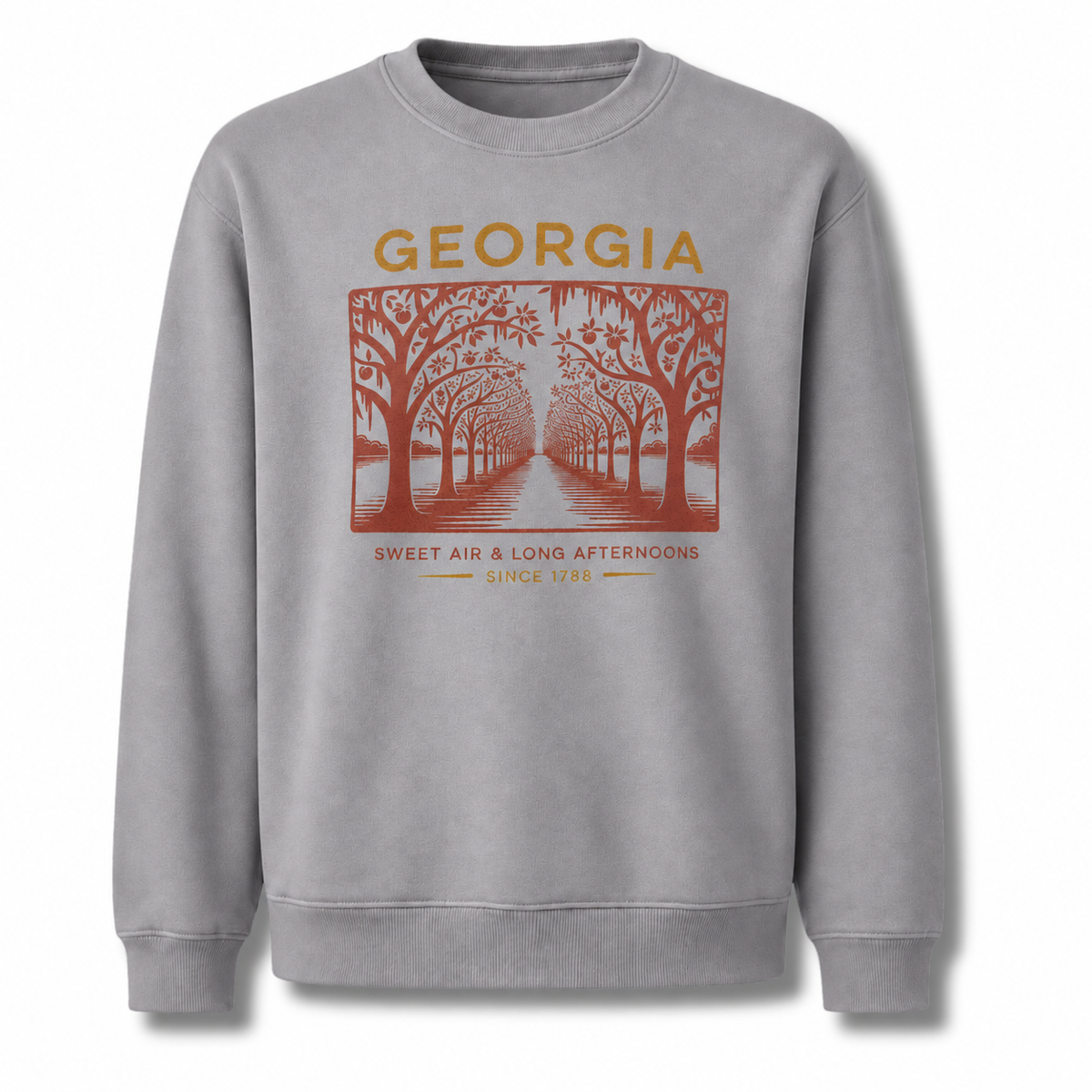 Georgia Sweet Air Long Afternoons Historic Avenue Sweatshirt - Sport Grey