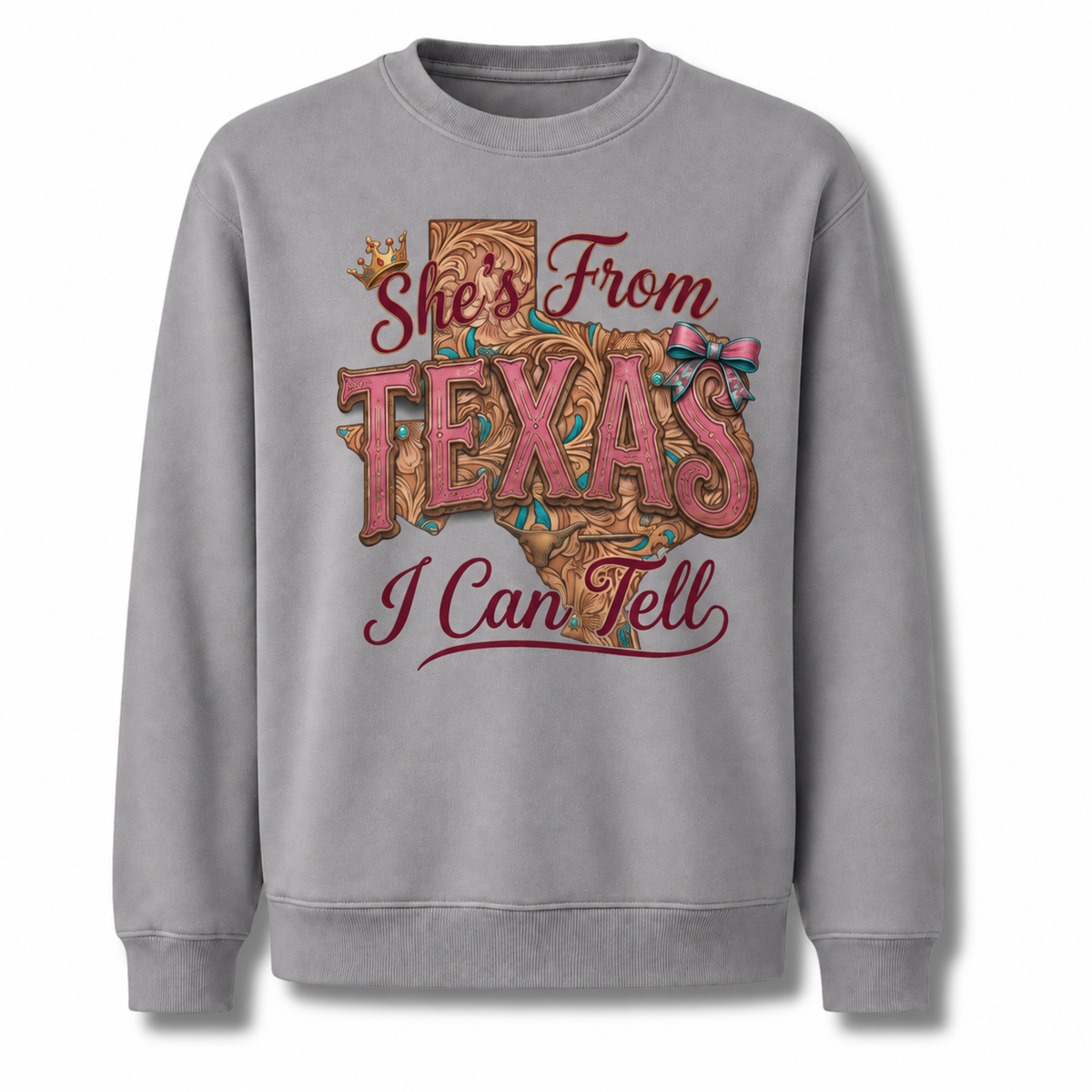 Texas Western Cowboy Boots Rodeo Vintage Heritage Sweatshirt - Sport Grey