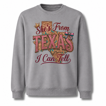 Texas Western Cowboy Boots Rodeo Vintage Heritage Sweatshirt - Sport Grey