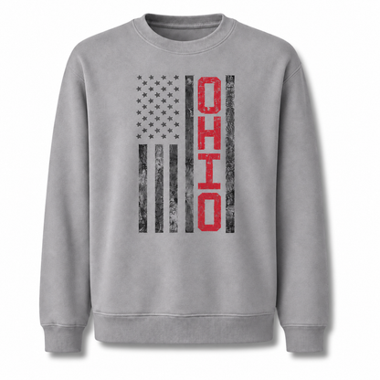 Ohio State Flag Heritage Patriotic Vintage Sweatshirt - Sport Grey