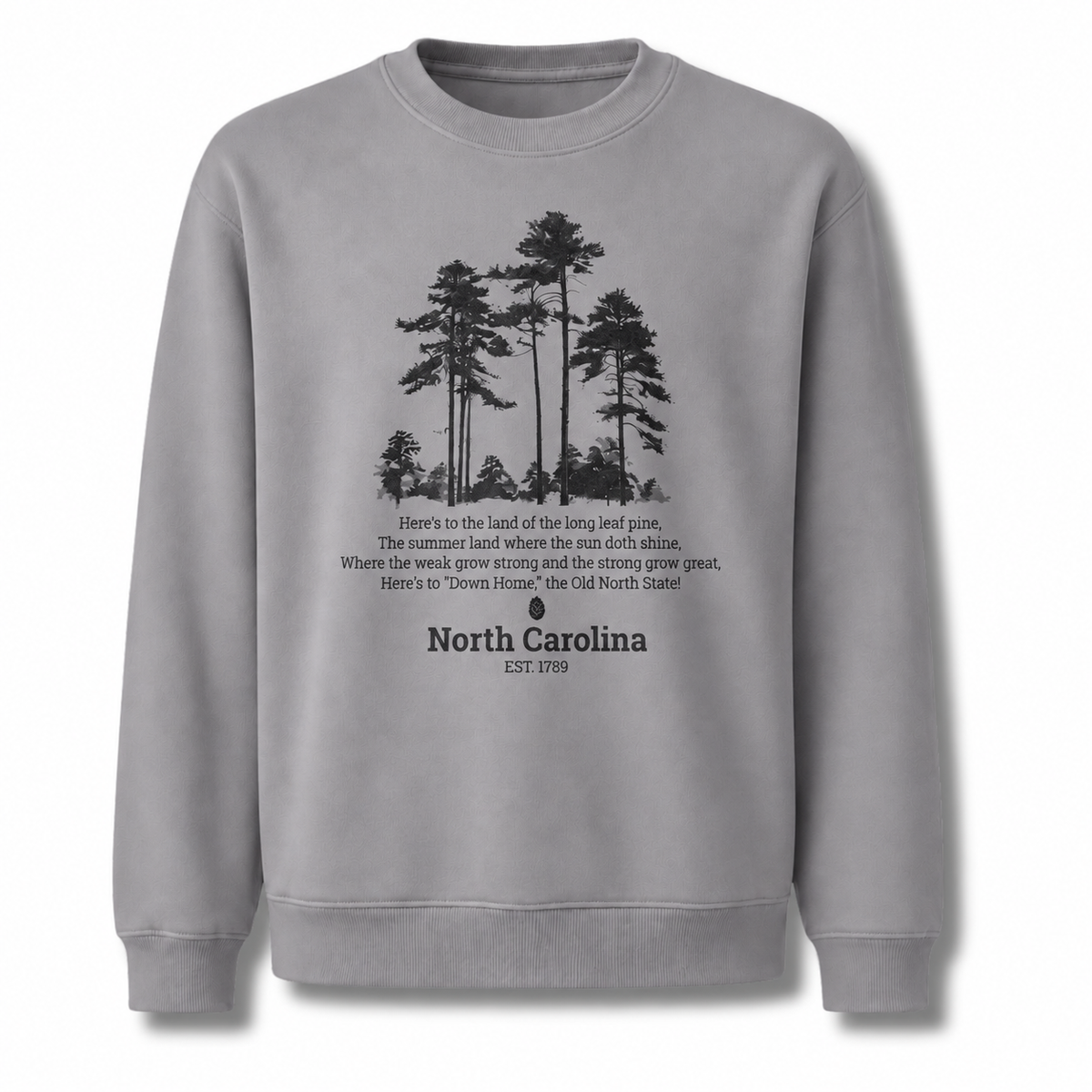 North Carolina Longleaf Pine Forest Nature Outdoor Sweatshirt - Sport Grey