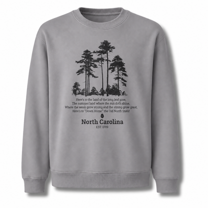 North Carolina Longleaf Pine Forest Nature Outdoor Sweatshirt - Sport Grey