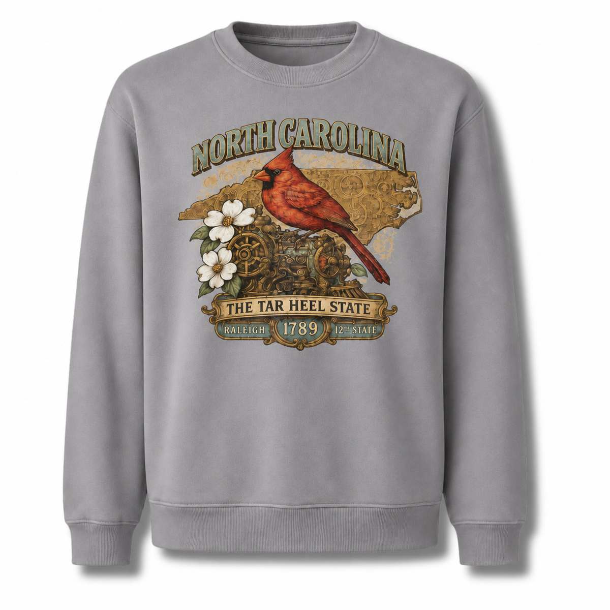 North Carolina Vintage Heritage State Pride Crest Sweatshirt - Sport Grey