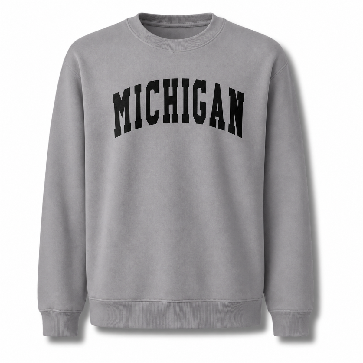 Michigan Retro Arched Varsity Collegiate Vintage Sweatshirt - Sport Grey