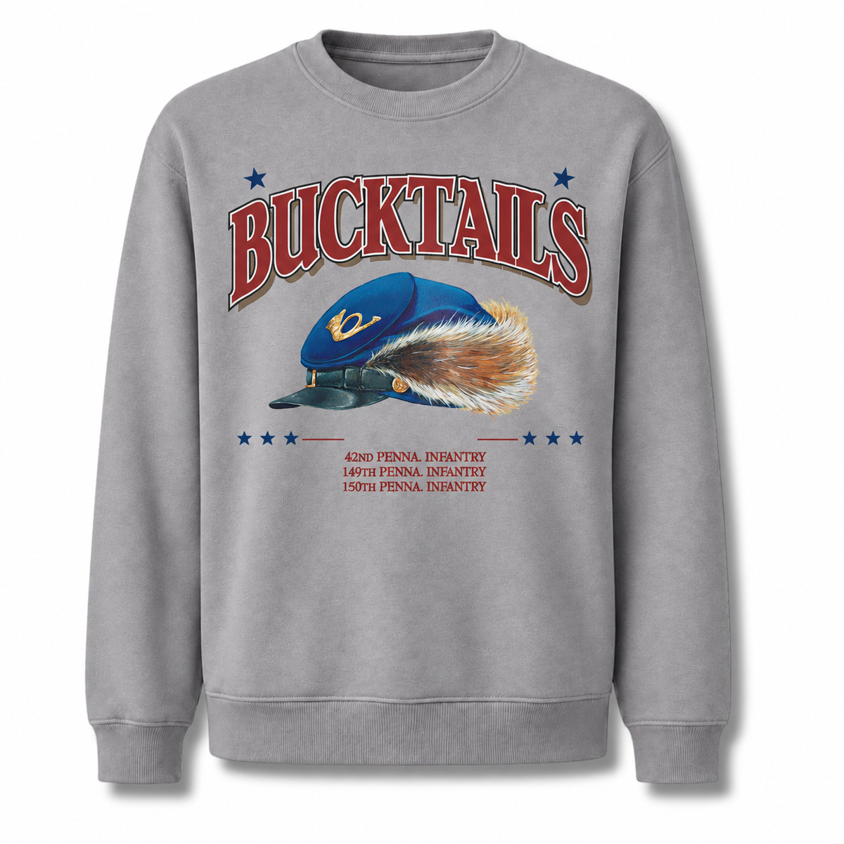 Pennsylvania Bucktails Military Heritage Vintage Distressed Sweatshirt - Sport Grey