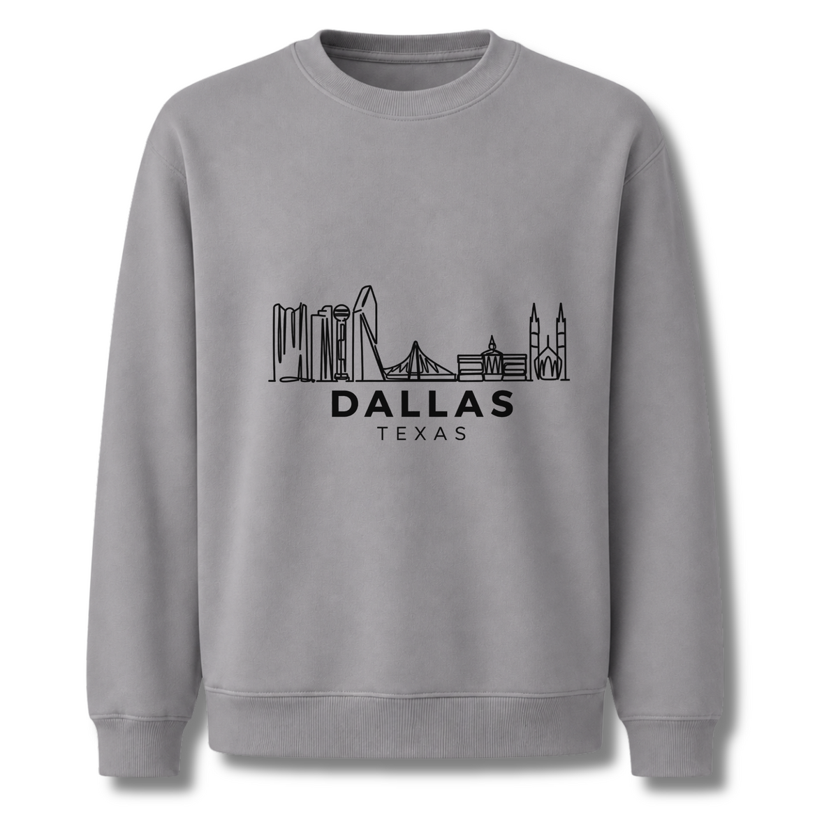 Dallas Texas Skyline Vintage Heritage Graphic Sweatshirt - Sport Grey