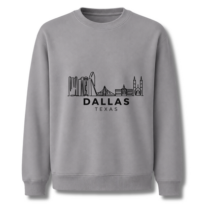 Dallas Texas Skyline Vintage Heritage Graphic Sweatshirt - Sport Grey