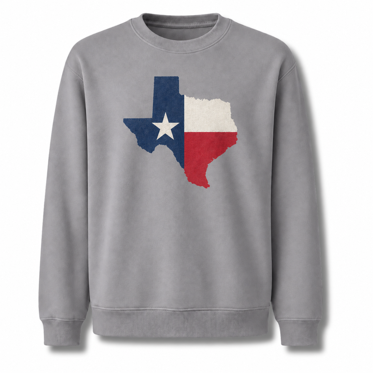 Texas Lone Star Flag Vintage Patriotic Distressed Sweatshirt - Sport Grey