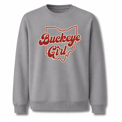 Buckeye Girl Ohio State Pride Vintage Sweatshirt - Sport Grey