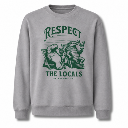 Florida Respect The Locals Manatee Alligator Sweatshirt - Sport Grey