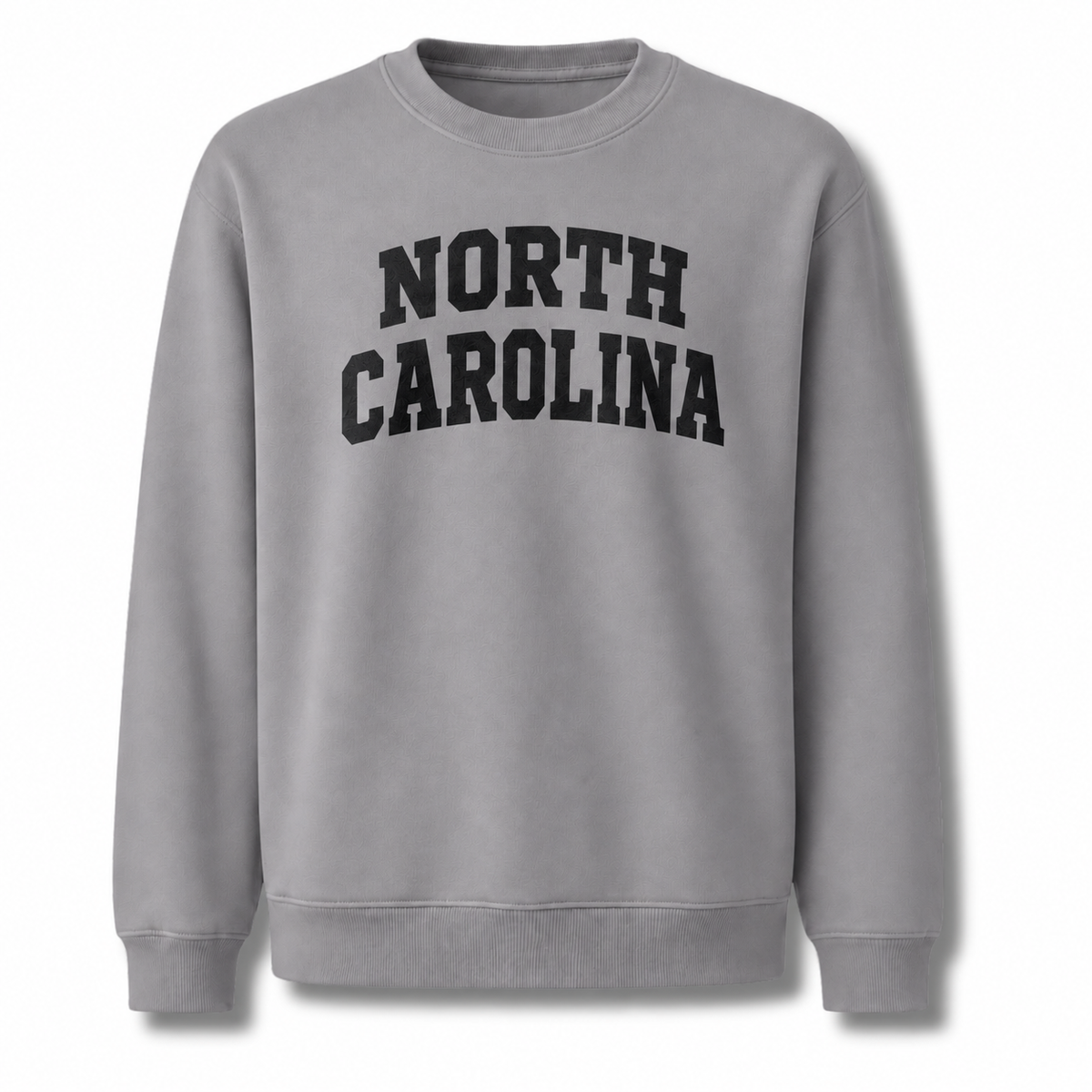 North Carolina Collegiate Arched Block Lettering Retro Sweatshirt - Sport Grey