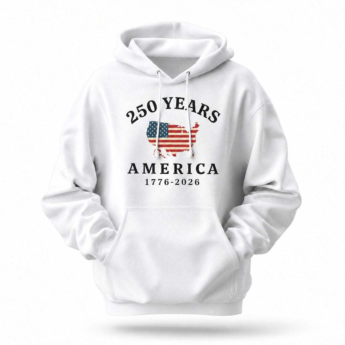 America 250 Years Map Flag Hoodie