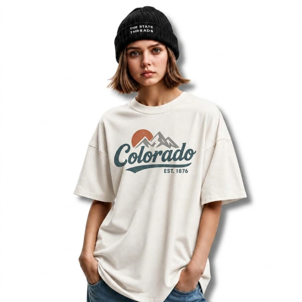 Colorado Rocky Mountain Retro Sunset Est 1876 Shirt