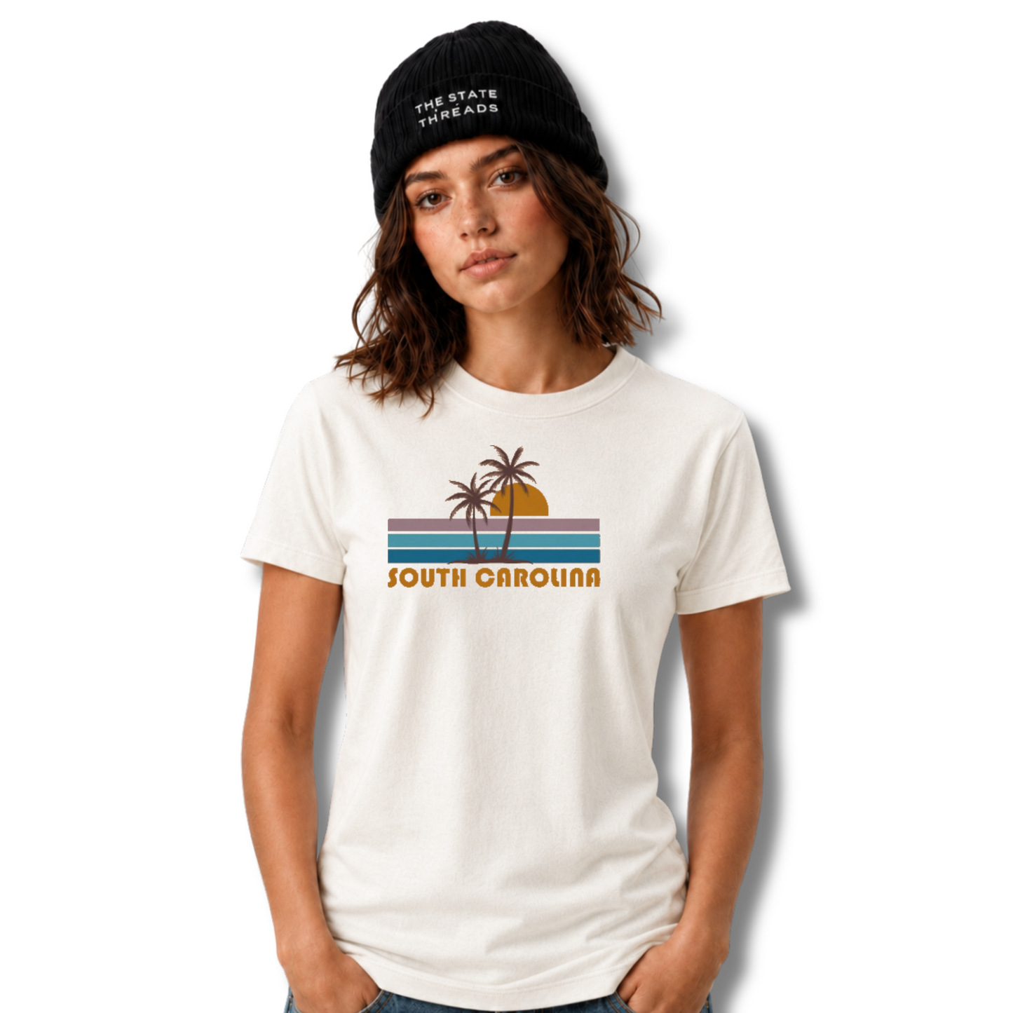 Product Name: South Carolina Retro Sunset Palm Tree Coastal Shirt