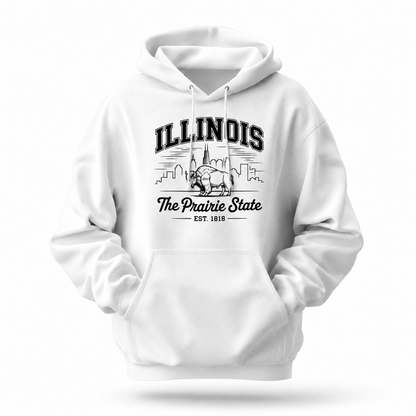 Illinois The Prairie State Bison Est 1818 Hoodie
