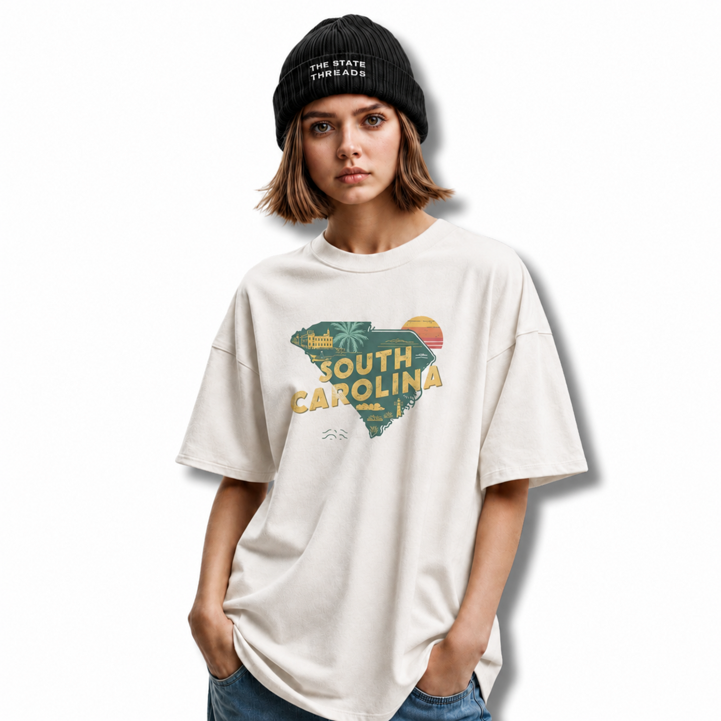 South Carolina State Map Sunset Travel Souvenir Shirt