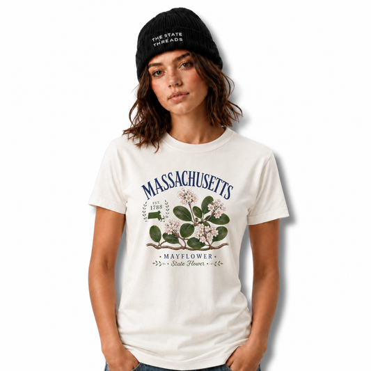 Massachusetts Mayflower State Flower Vintage Botanical Shirt