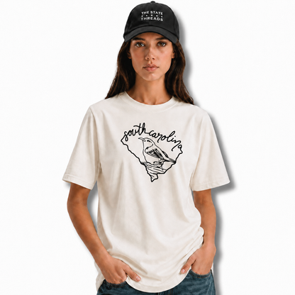 South Carolina State Bird Outline Map Shirt