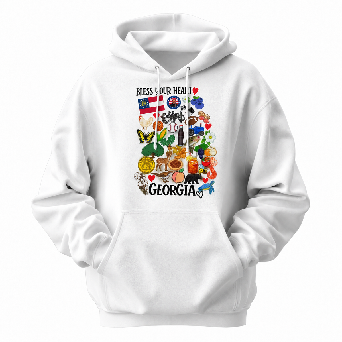 Georgia Bless Your Heart State Icons Hoodie