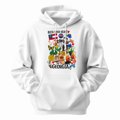 Georgia Bless Your Heart State Icons Hoodie
