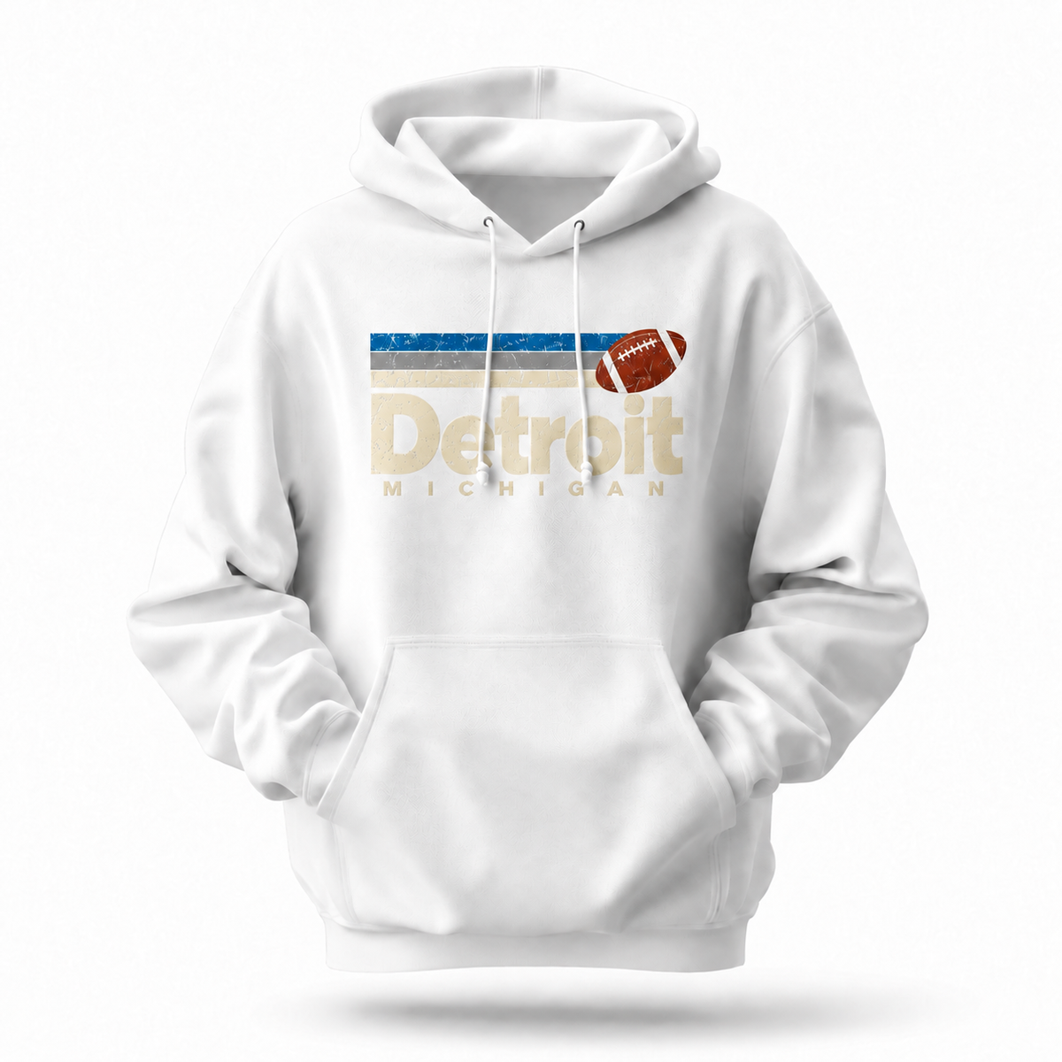 Detroit Michigan Vintage Football Retro Hoodie
