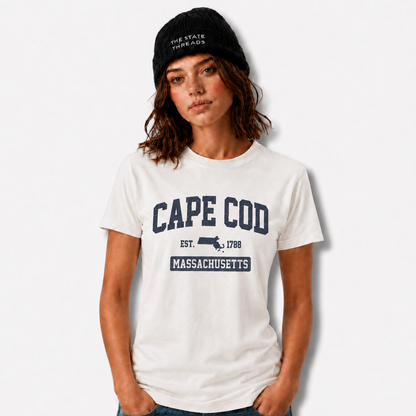 Cape Cod Massachusetts Vintage Distressed Map Shirt