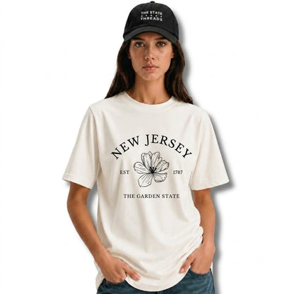 New Jersey Garden State Violet Floral Graphic Shirt