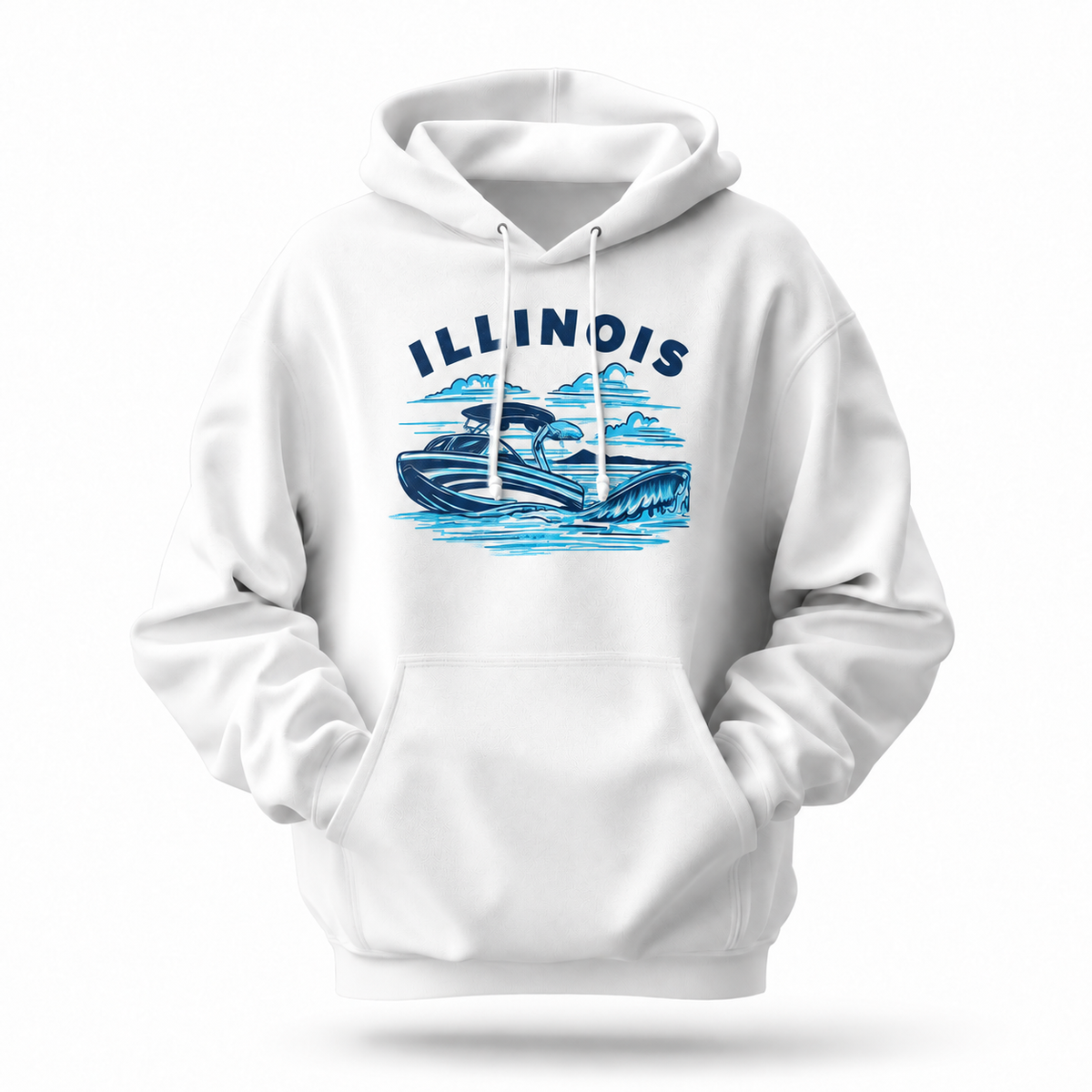Illinois Speedboat Lake Life Vintage Hoodie