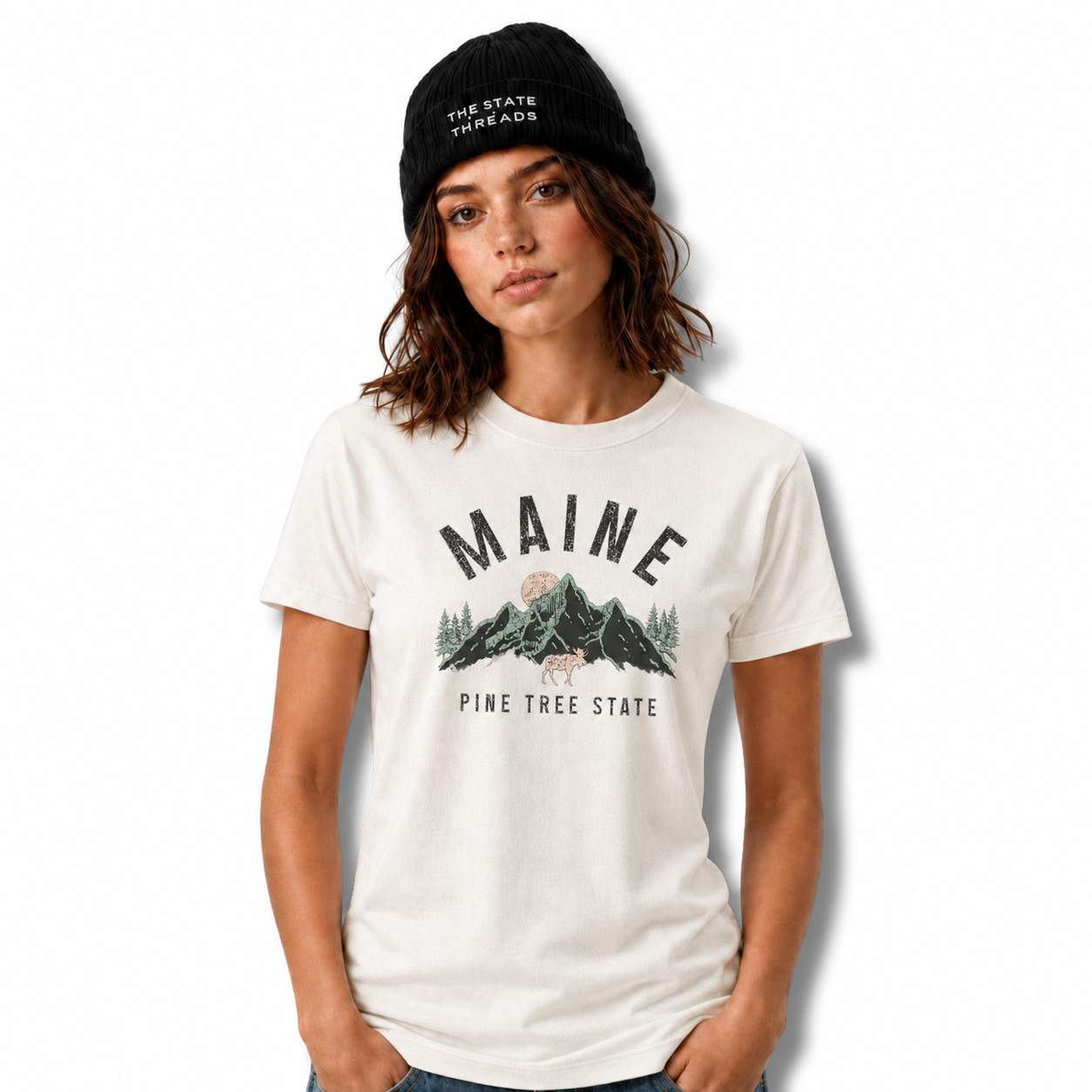 Maine Vintage Mountain Pine Tree State Shirt