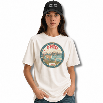 Ohio 1803 Wildlife Deer Scenic River Skyline Shirt