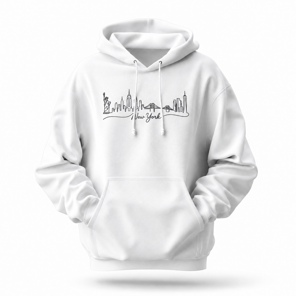 New York Minimalist Skyline Script Hoodie